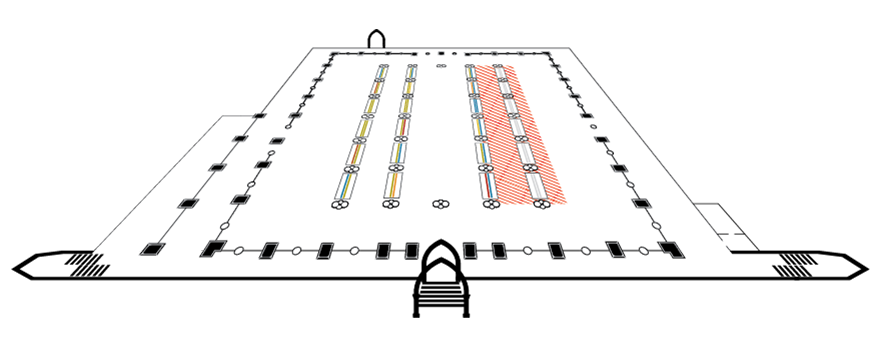 Area of the main court closed during installation of Phase 4 of 'Life, as know it'