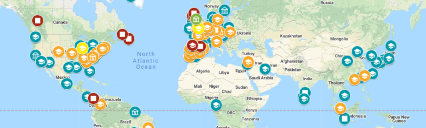 Global map of the museum's research connections
