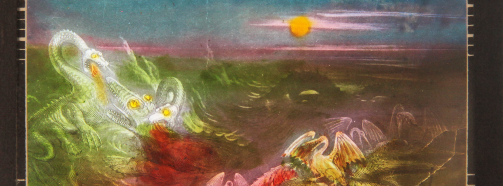 A slide from the Museum's collections featuring dragons