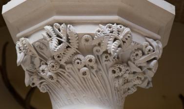 Carved botanical capital depicting British ferns