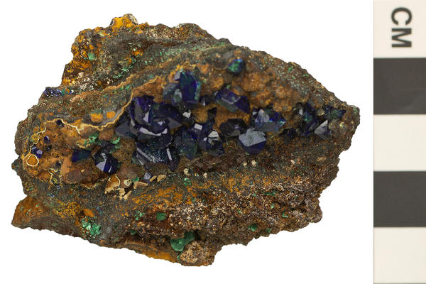 image of azurite a monoclinic crystal shape