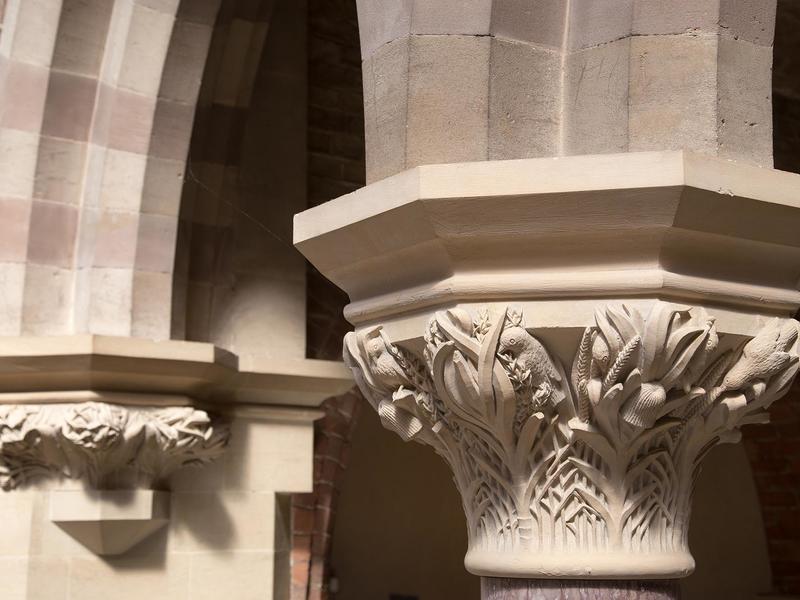 Carved botanical capital