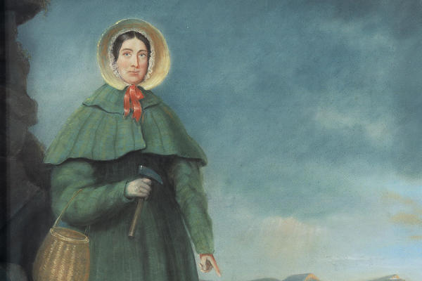 Pastel portrait of Mary Anning by Benjamin John Merifield Donne, 1850. <br><i> ©The Geological Society of London.</i> Pastel portrait of Mary Anning by Benjamin John Merifield Donne, 1850. <br><i> ©The Geological Society of London.</i>