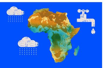 Illustrative graphic showing coloured map of Africa