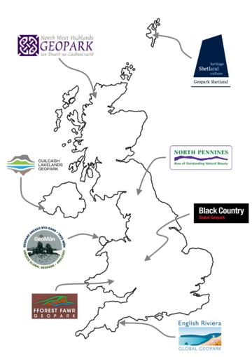 UK geoparks map